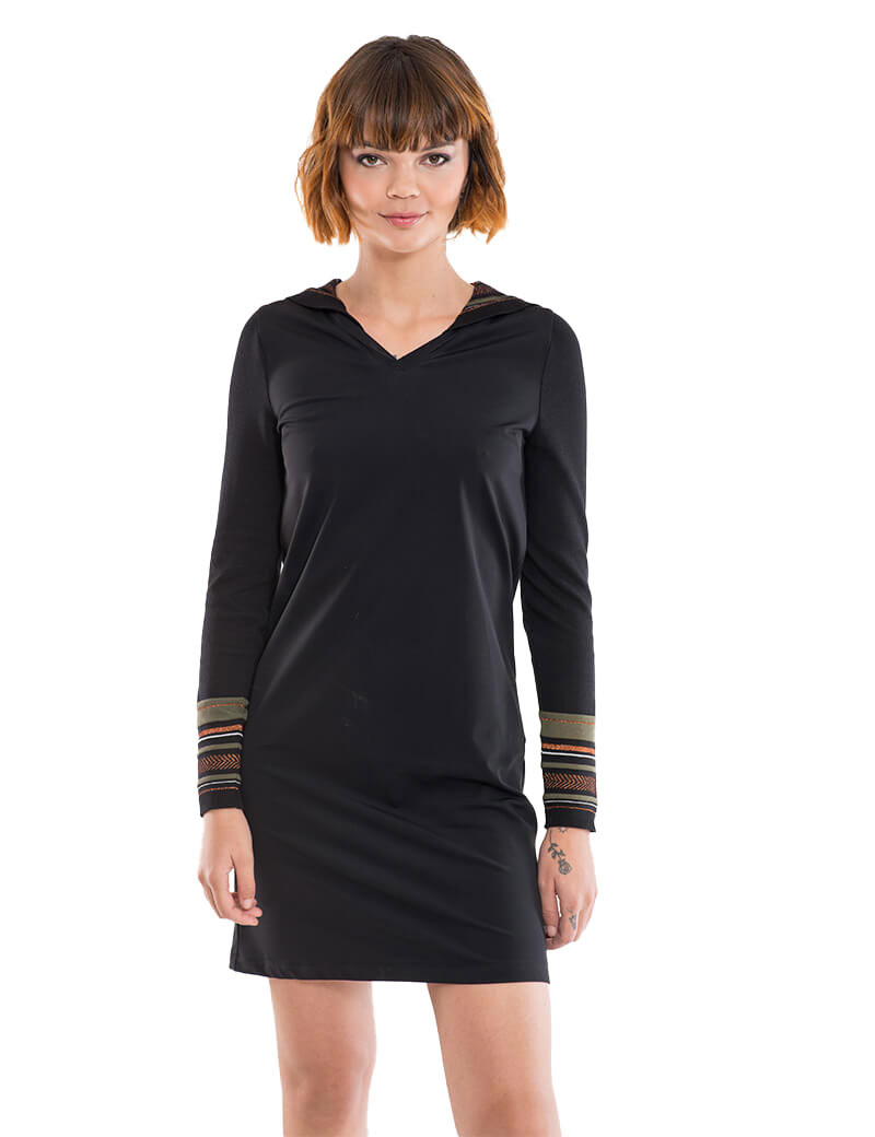 HBT WINTER GREEN - TINA ROBE CAPUCHE NOIR