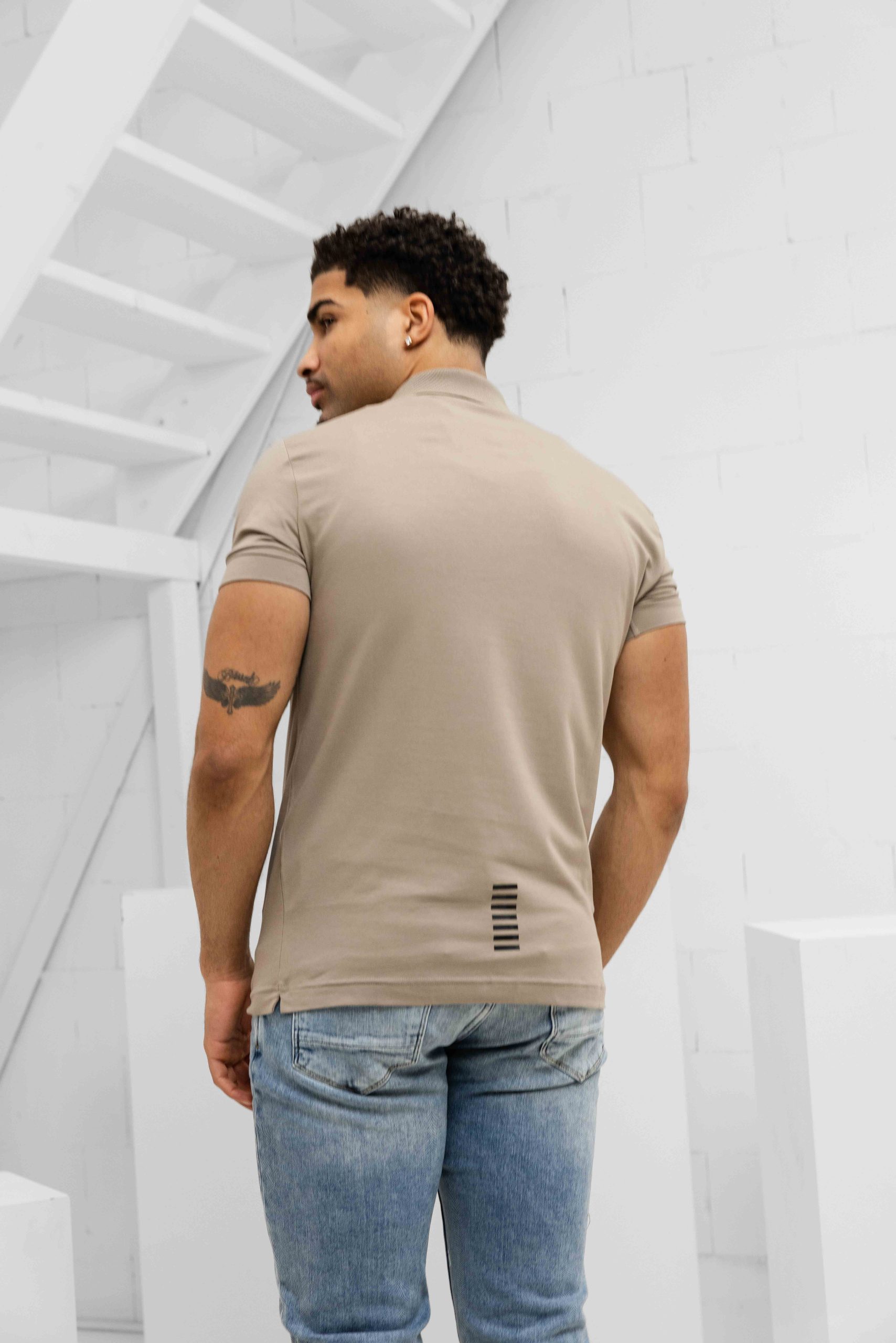 EA7 Emporio Armani 8NPF14 Polo Heren Beige