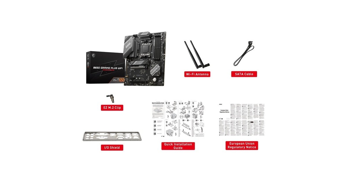 MSIB650 GAMING PLUS WIFI socket AM5 moederbord  (Zwart, RAID, 2,5Gb-LAN, WLAN, BT, Sound, ATX, Tweedekans)