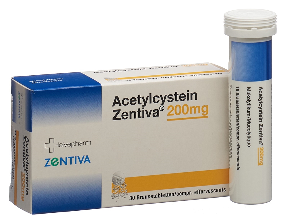 ACETYLCYSTEINE Zentiva Brausetabl 200 mg Ds 30 Stk