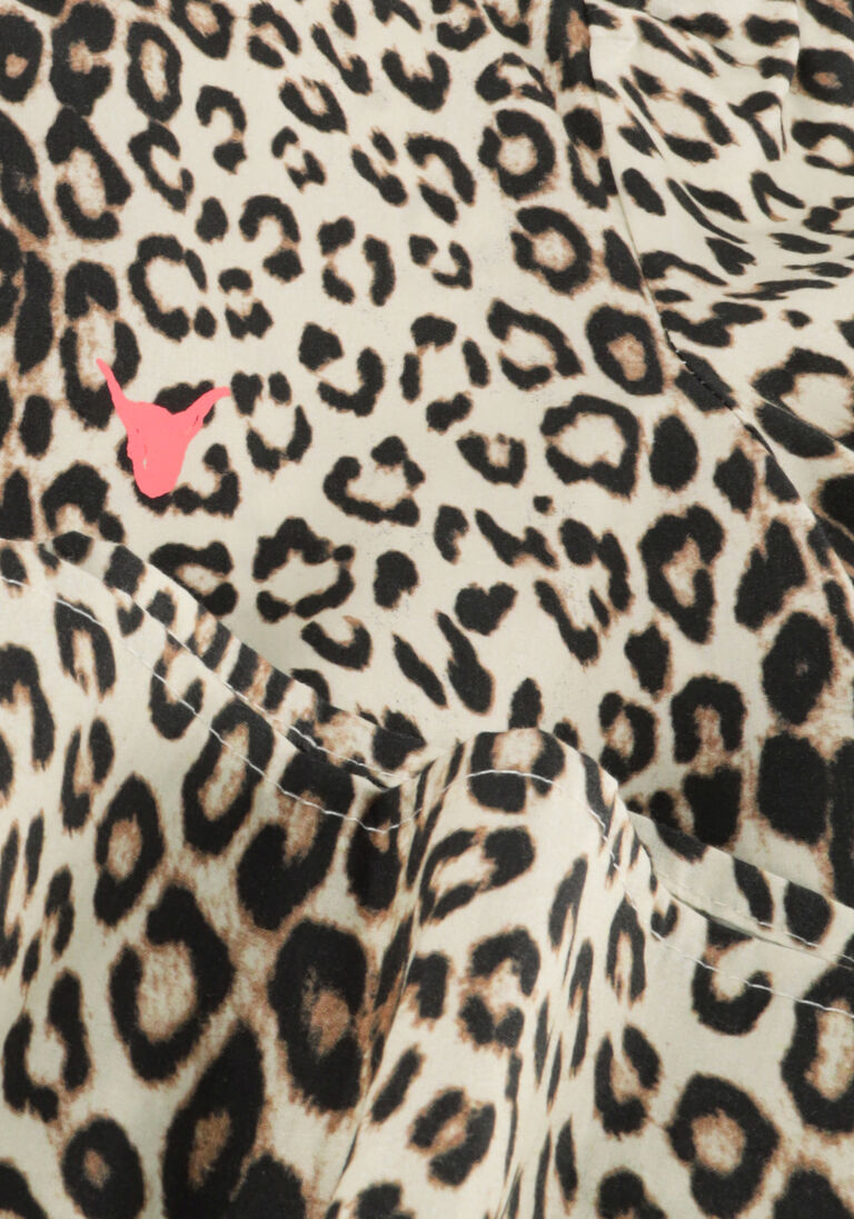 ALIX MINI bruine alix mini mini jurk woven leopard dress
