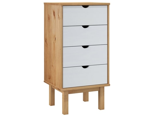 VIDAXL - Armoire à tiroirs marron et blanc 46x39,5x90 cm bois pin mas...