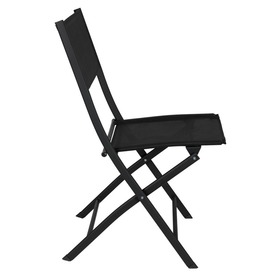 Balkon-Klappstuhl mit Textilene Schwarz