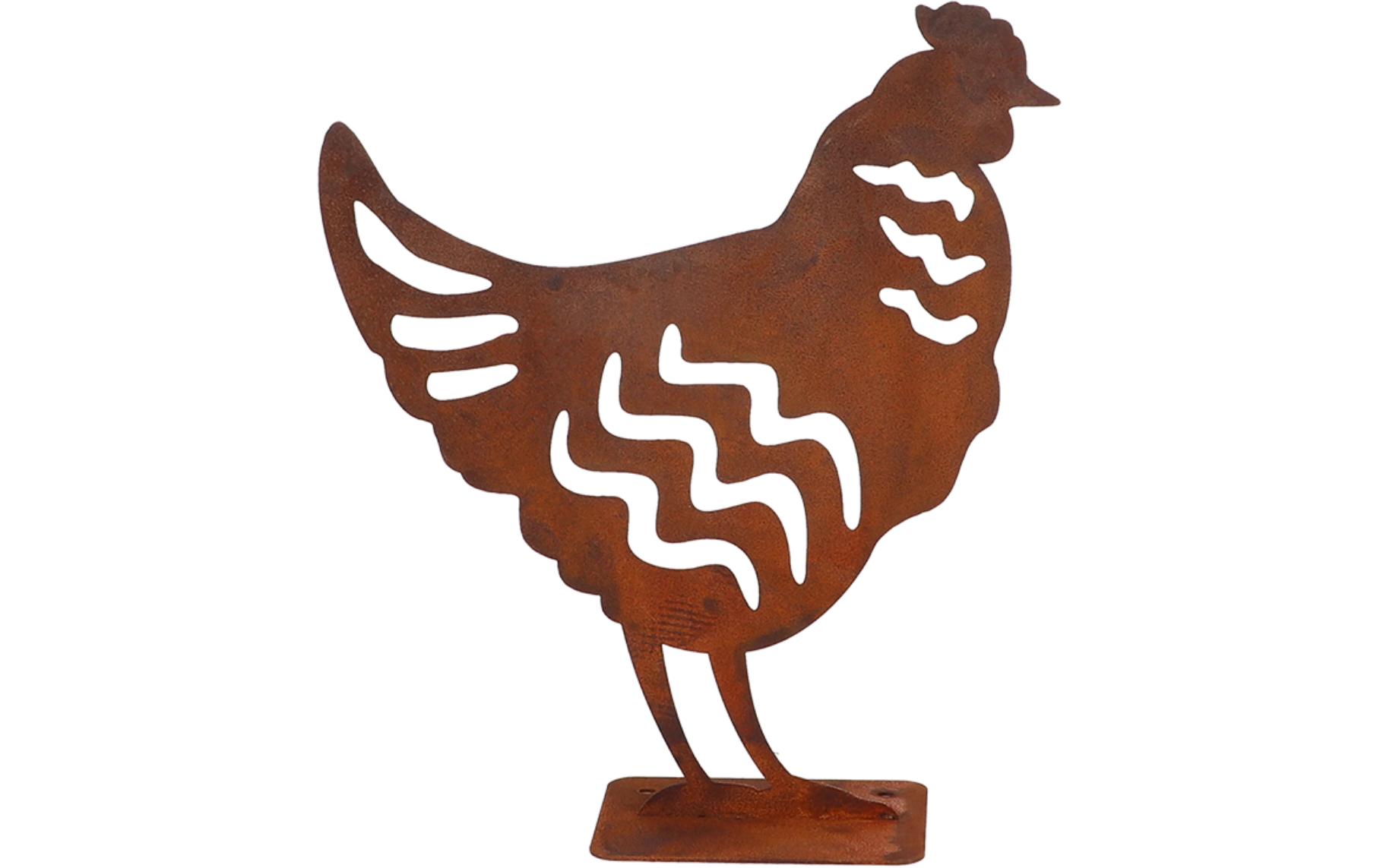 Dekofigur Huhn RostbraunGartendekoration
