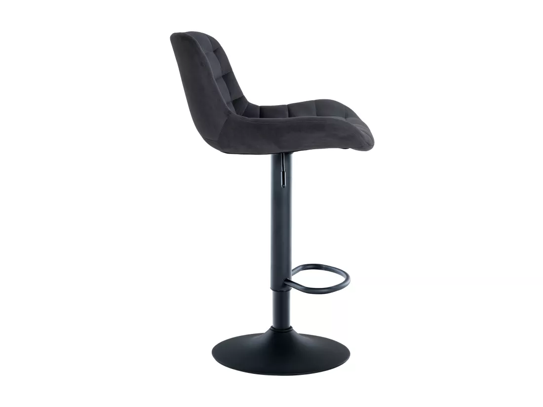 Tabouret de bar - Velours - Noir - Tover
