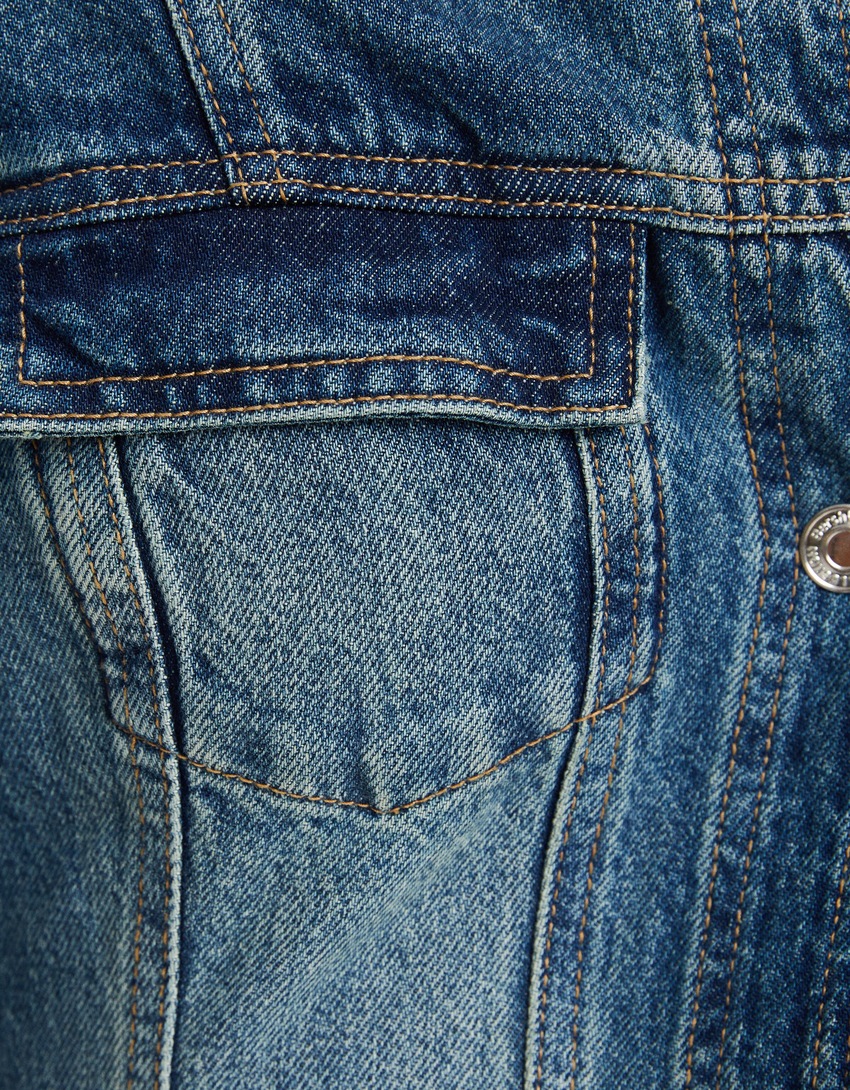 Vestido longo de jeans com botões
