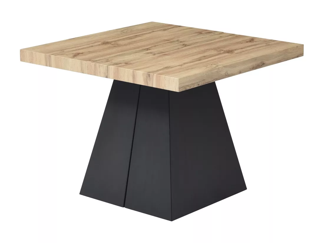 Table à manger extensible 4 à 10 personnes en MDF et métal - Naturel et noir - EMELIA