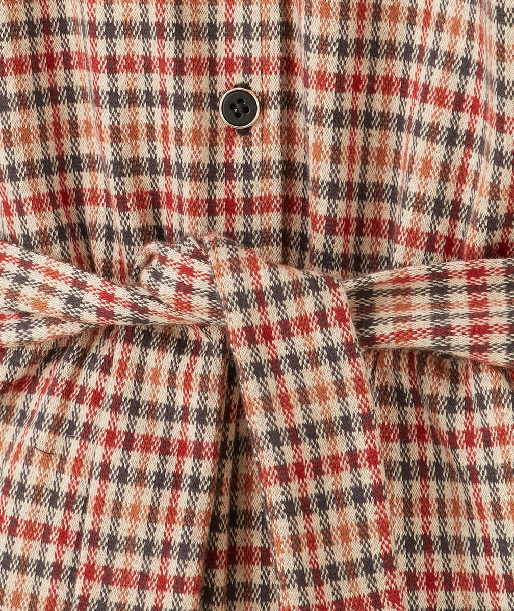 COMBISHORT FILLE EN FIBRES RECYCLÉES ET À CARREAUX AVEC COL CLAUDINE