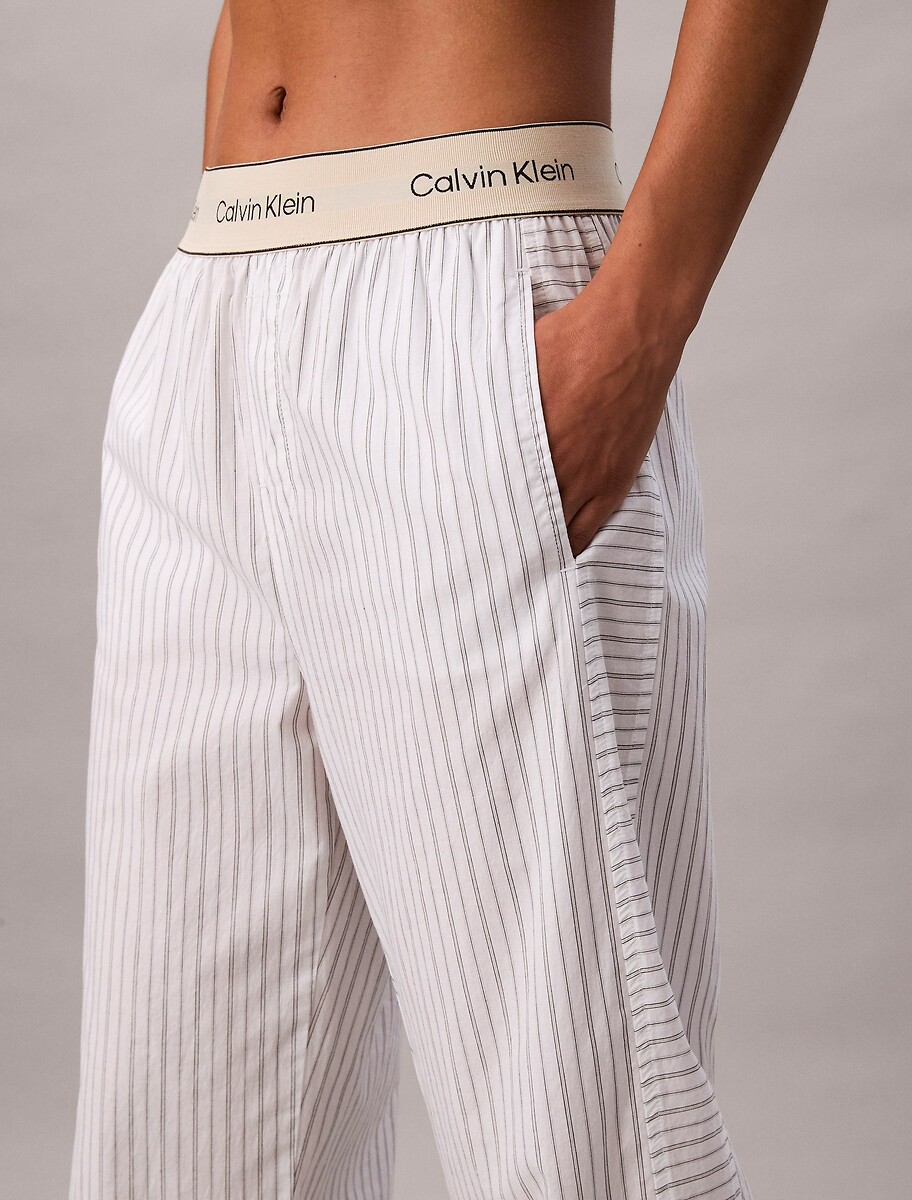 CALVIN KLEIN ROUPAS ÍNTIMAS<br>Calças de pijama em popeline de algodão