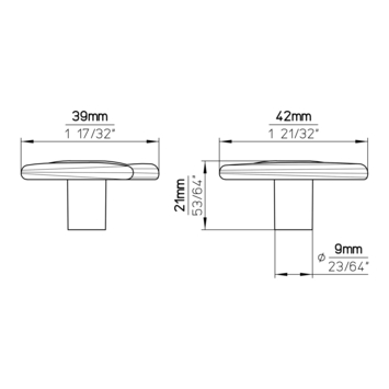 Knop Meike tin look 40mm