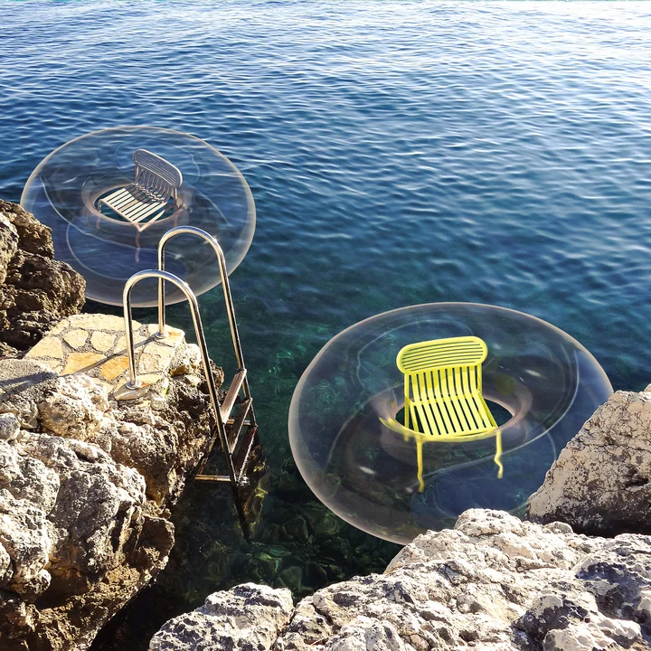 Petite Friture - Week-End Outdoor Stuhl, blau (RAL 5002)