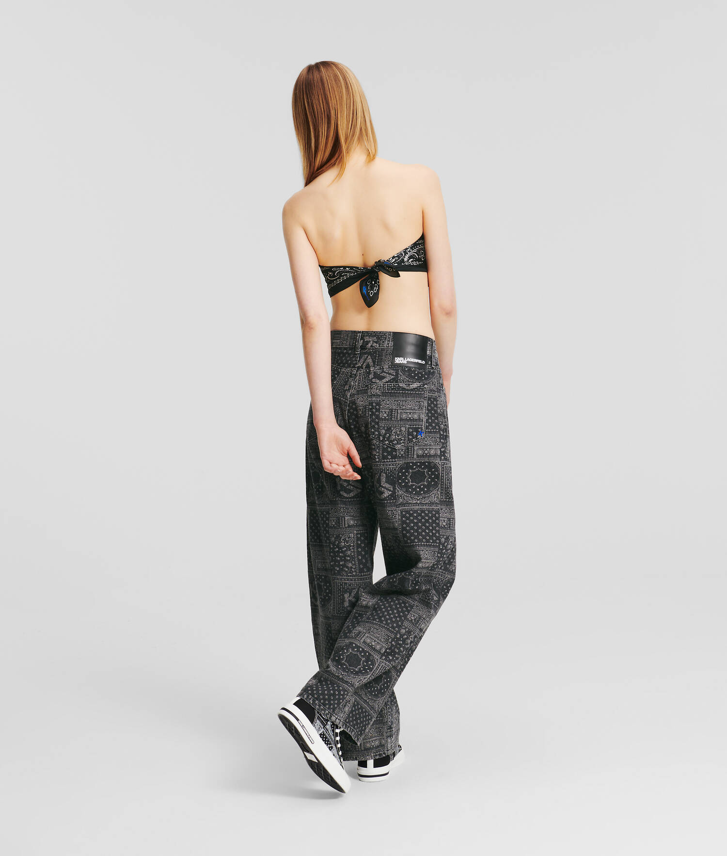 JEAN BAGGY TAILLE HAUTE IMPRIMÉ BANDANA KLJ