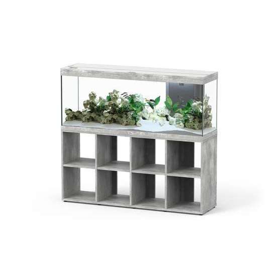Aquarium équipé et Meuble Standard Splendid Led Béton L150xP40xH61cm