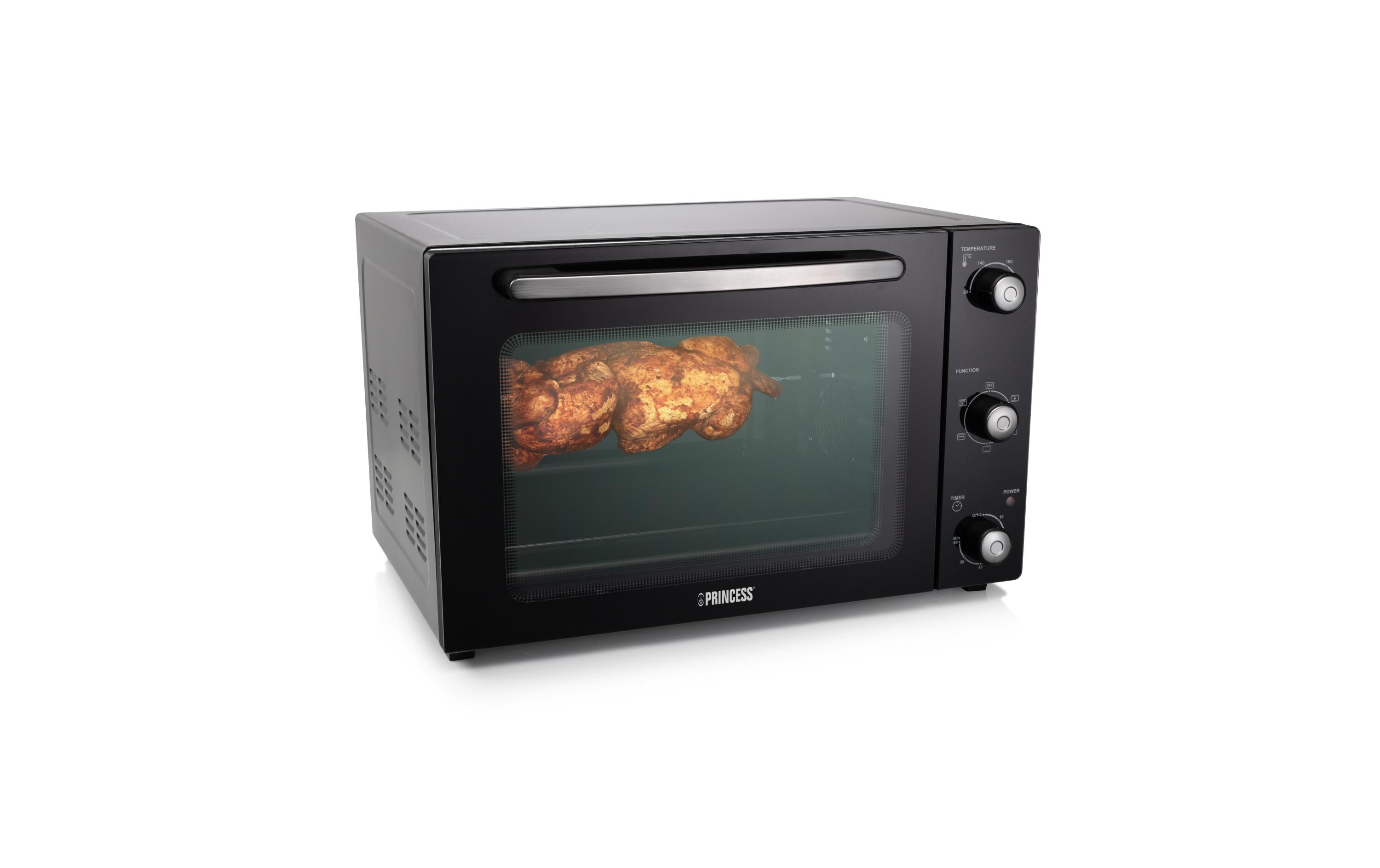 Backofen Deluxe 45 l, Schwarz<br>Kompakter Konvektionsbackofen mit Grill- und Auftaufunktion