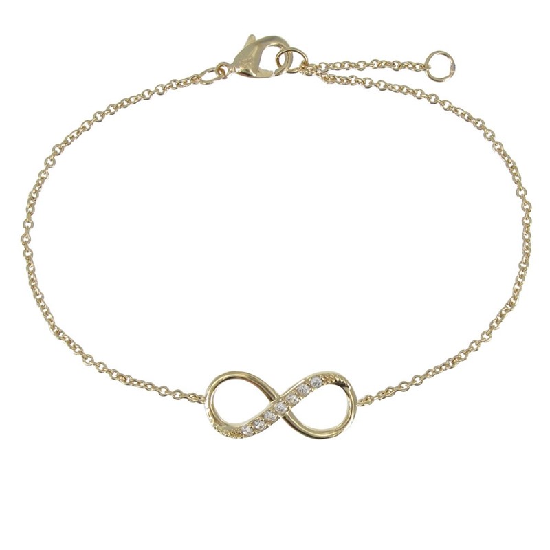Bracelet Plaqué Or Infini et Strass