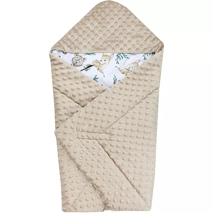 TupTam Baby Winter Einschlagdecke für Babyschale Wattiert beigebraun