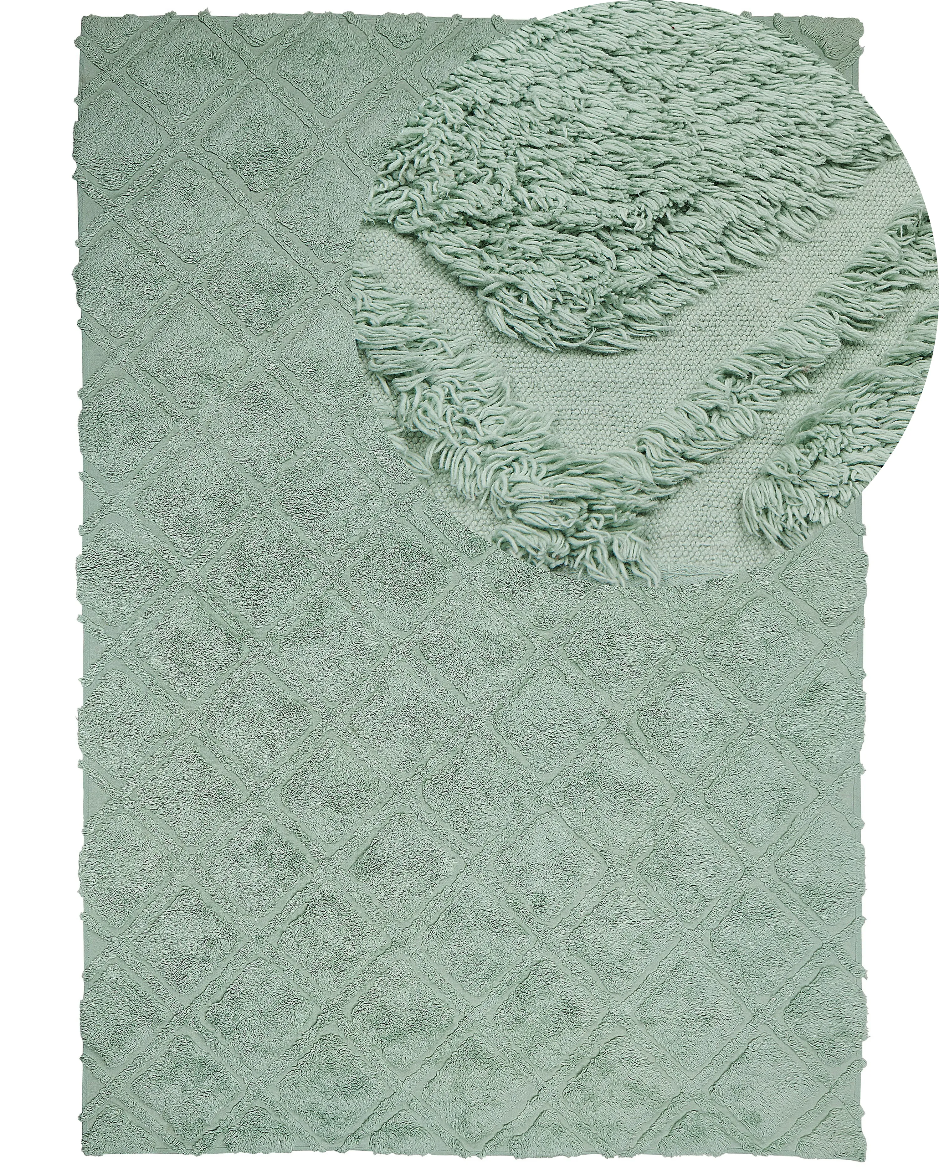 Vloerkleed HATAY Lichtgroen 160 x 230 cm Katoen