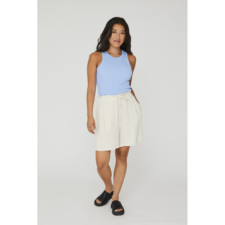 A-VIEW Rib knit tank top Light blue