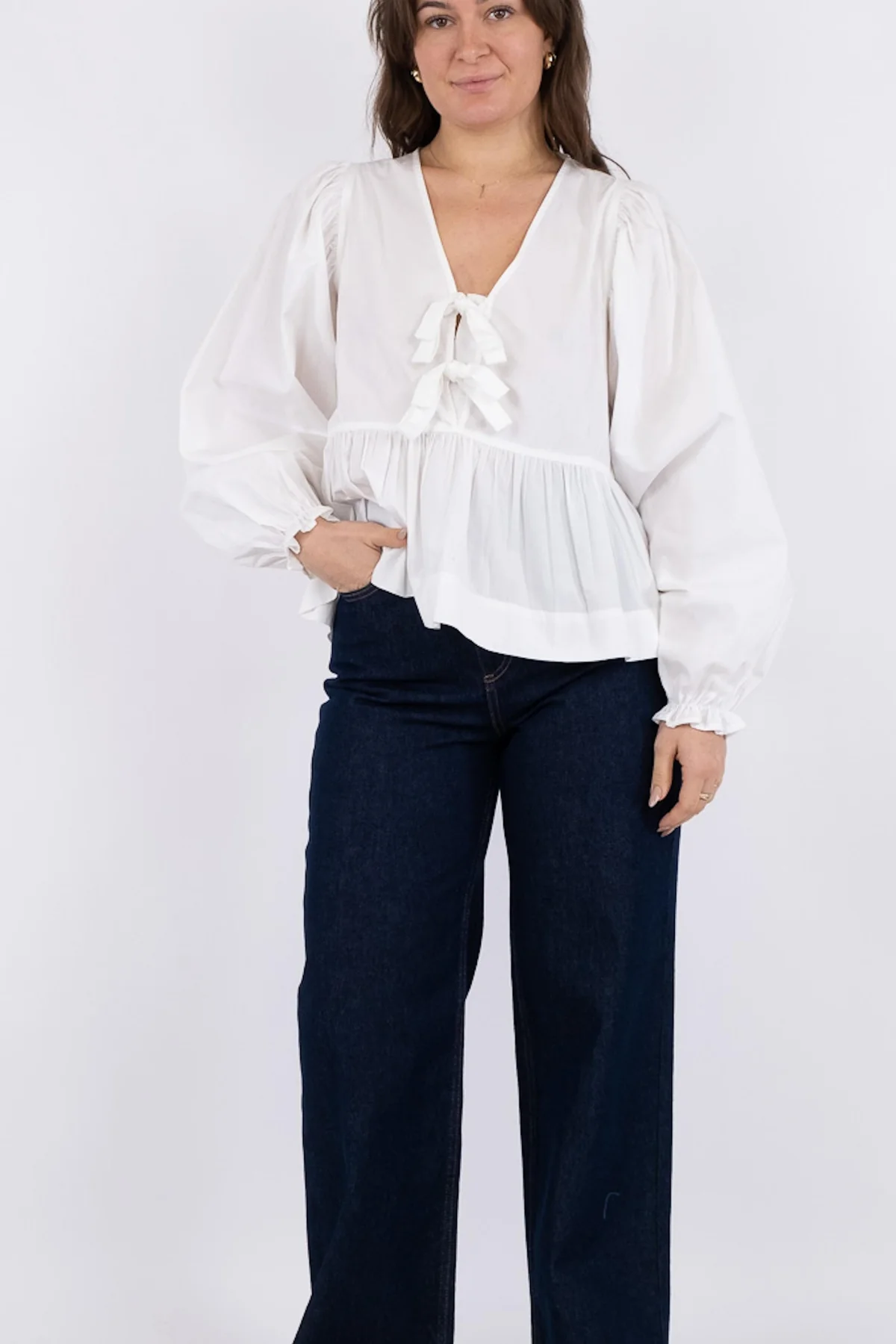 Neo Noir Bessie C Poplin Blouse white