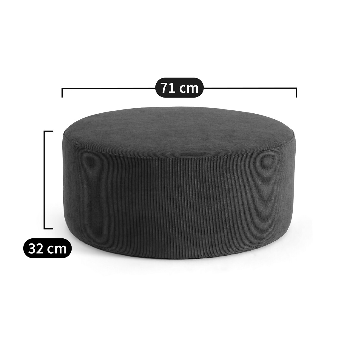 LA REDOUTE INTERIEURS<br>Puff com nervuras de veludo, Tilly
