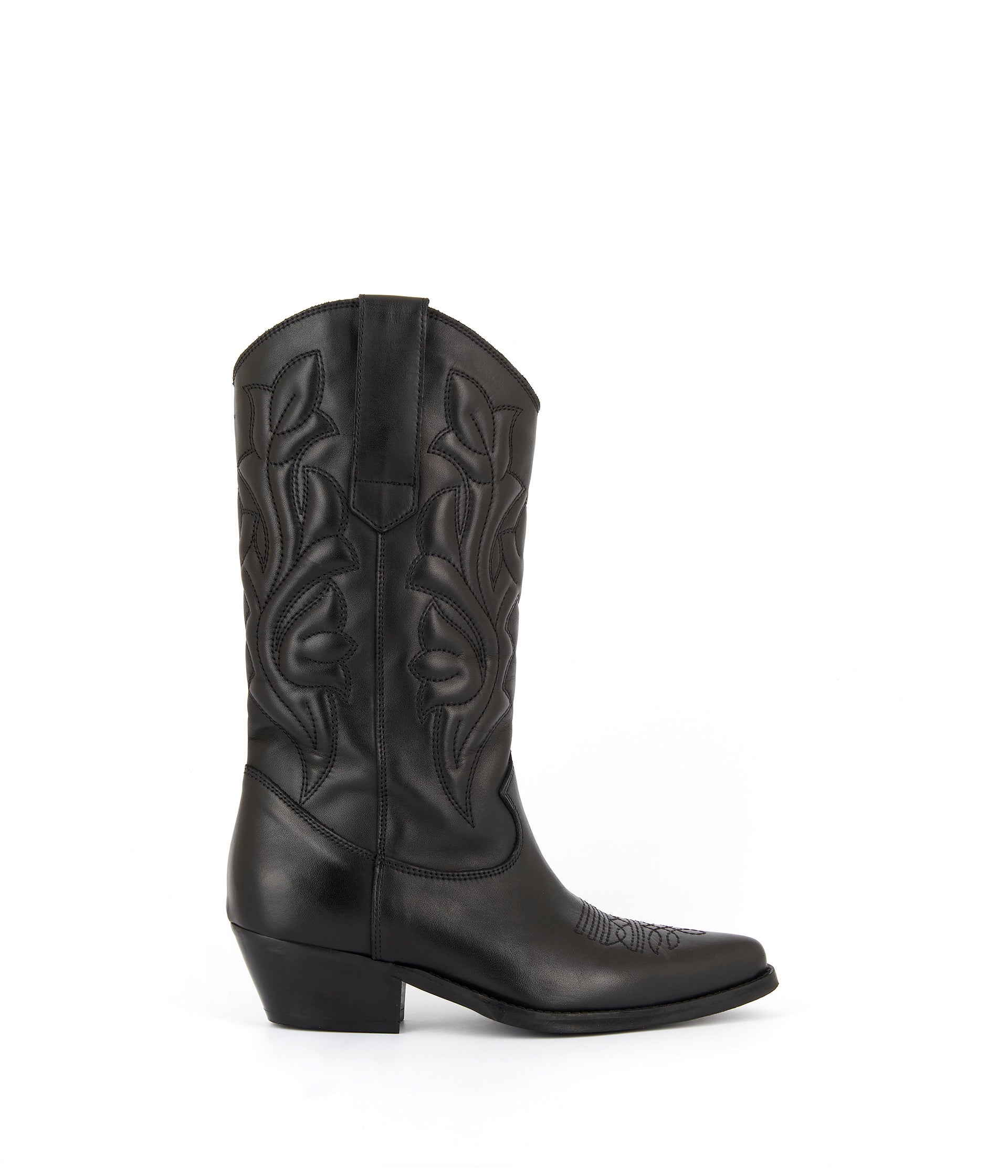 Santiags cuir noir Zély