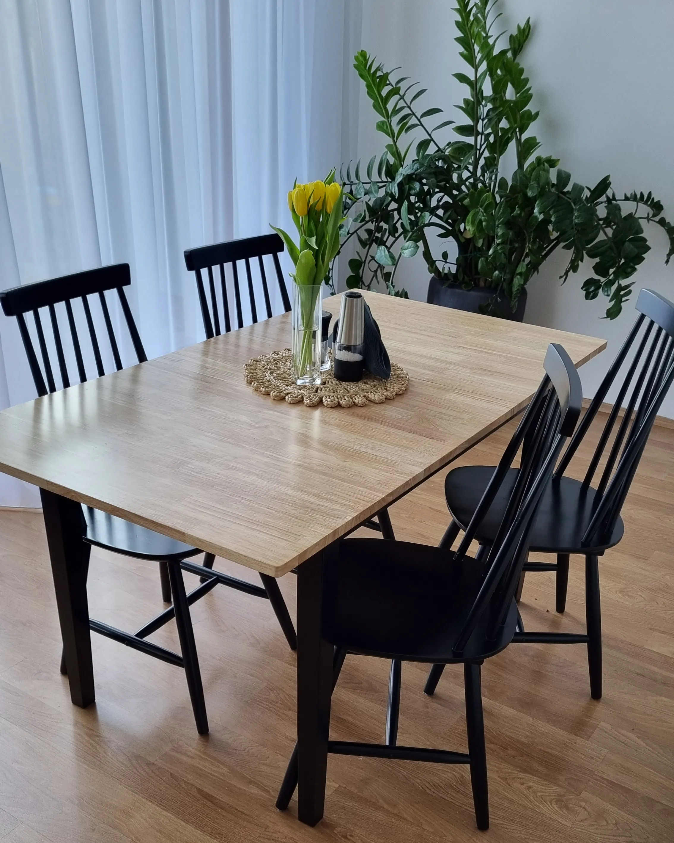 Eettafel HOUSTON Bruin/zwart 75 cm Hout 120 cm
