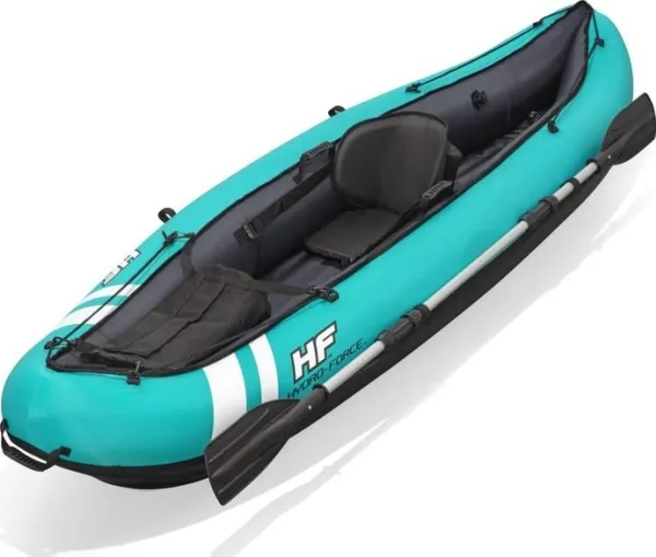 Bestway 65118 - Oppustelig kajak - 1 person(er) - 100 kg bæreevne, ISO 6185, Sort / Turkis, Nylon, Polyvinylchlorid (PVC)