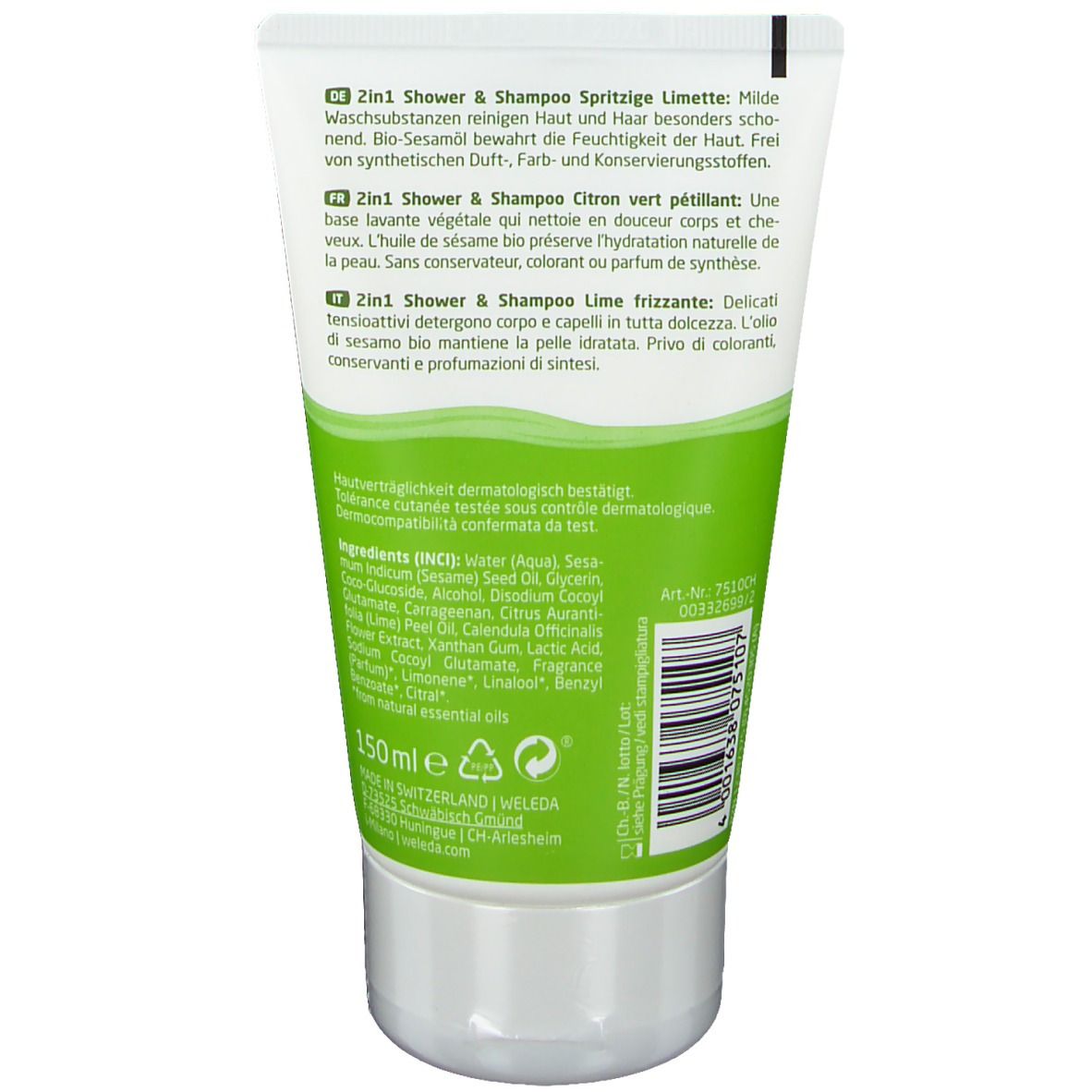 Weleda Kids 2 in 1 Duschcreme-Kinder - Prickelnde Limette