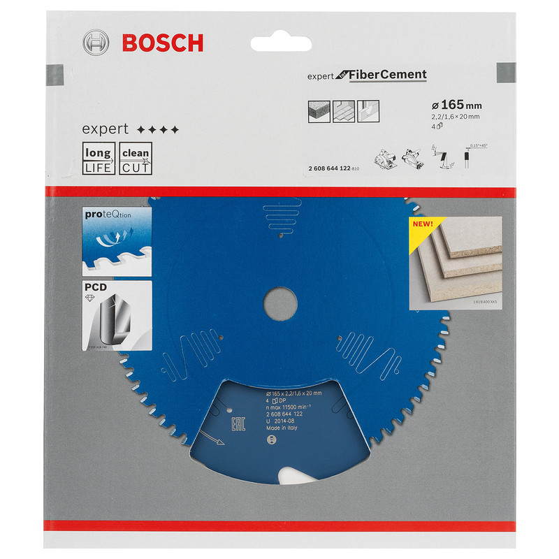 Bosch Cirkelzaagblad Expert vezelcement 165x20x2,2mm 4T