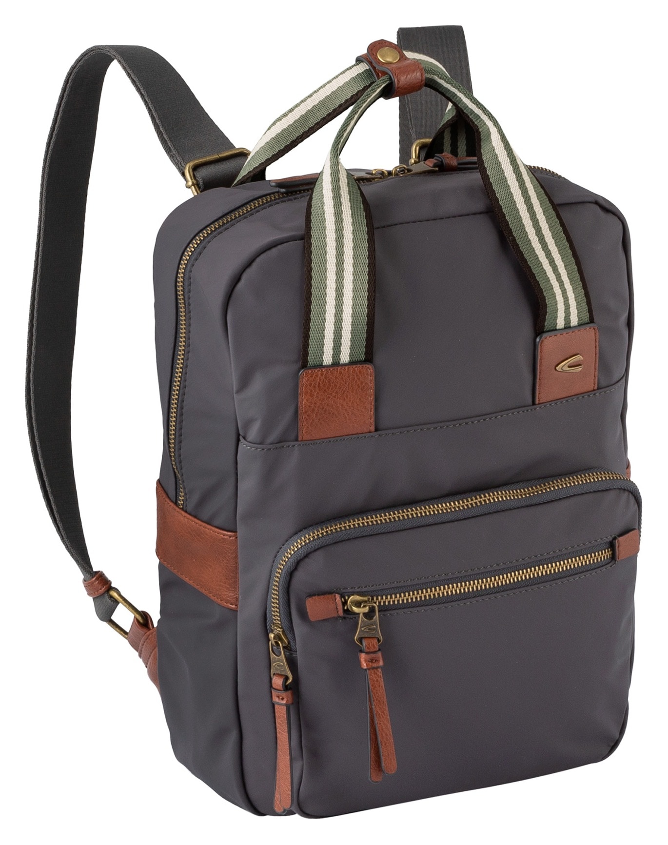 camel active Rucksack »Bari« aus hochwertigem matten Nylon mit gestreiftem Gewebeband