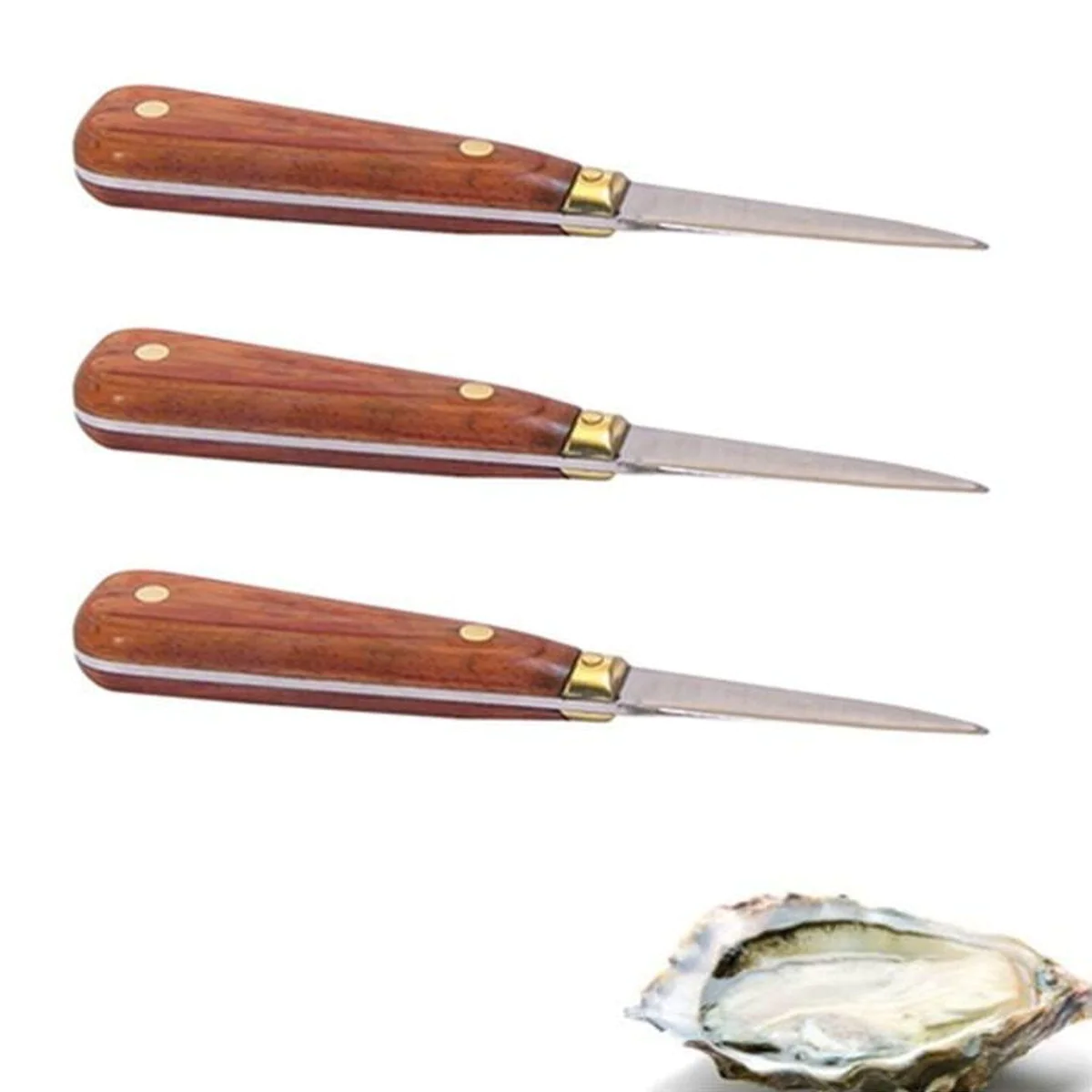 3 lancettes à huîtres avec manche bois 16 cm Chevalier diffusion
