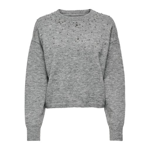 JDY Nami Sparkle Striktrøje, Dark Grey Melange, L