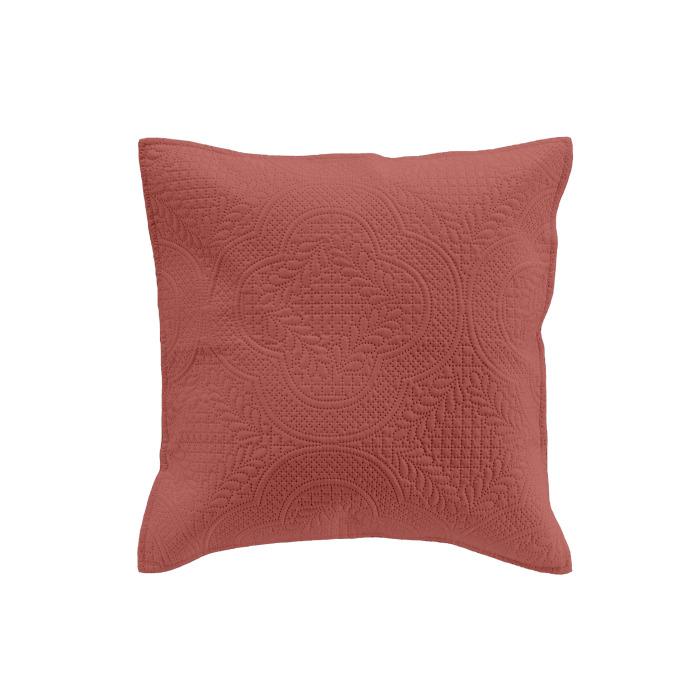 HOUSSE COUSSIN 40X40CM MICROFIBRE UNIE ROMANE TERRACOTTA