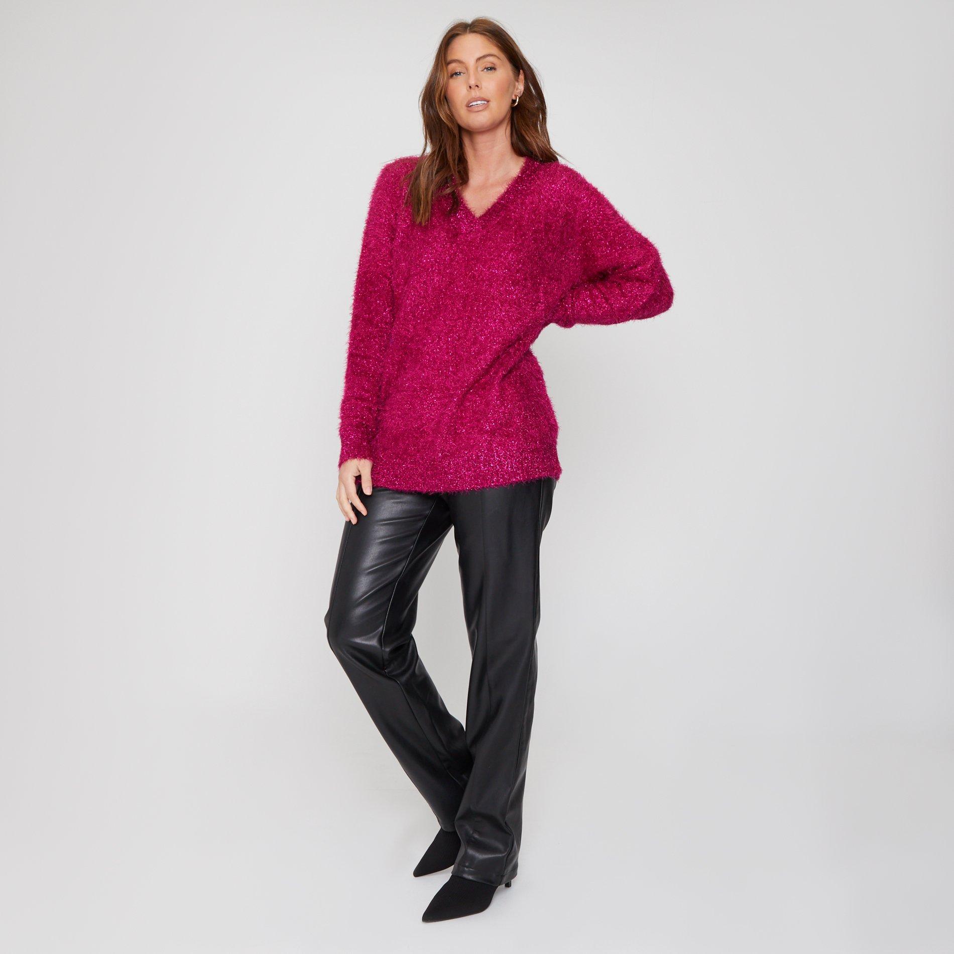 Be You Tinsel V Neck Jumper
