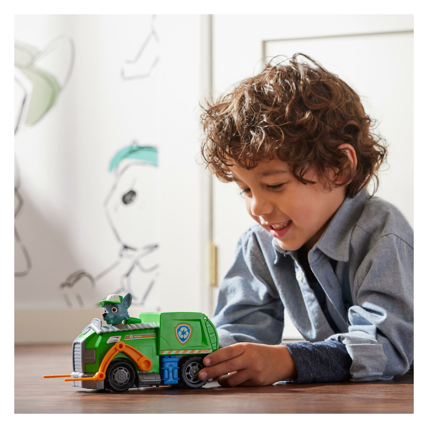 PAW Patrol Voertuig met Speelfiguur - Rockey's Recycle Truck