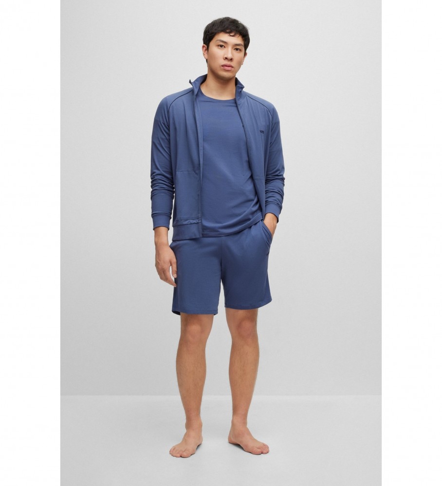 Camiseta BOSS de manga curta com logotipo azul no peito