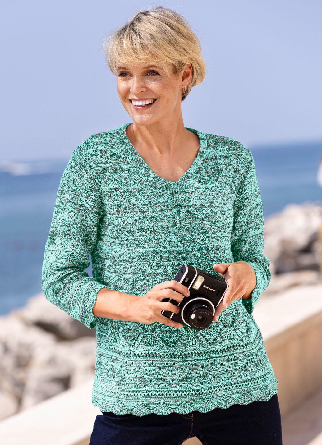 Pullover aus Melangegarn