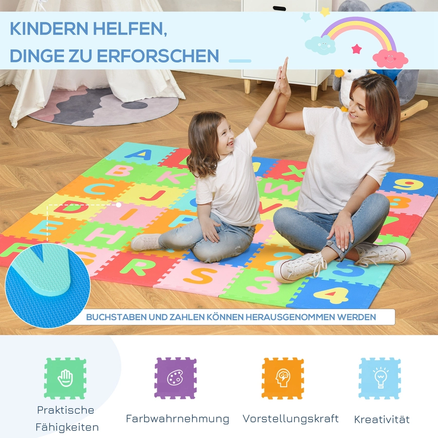 HOMCOM Puzzlematte Mehrfarbig