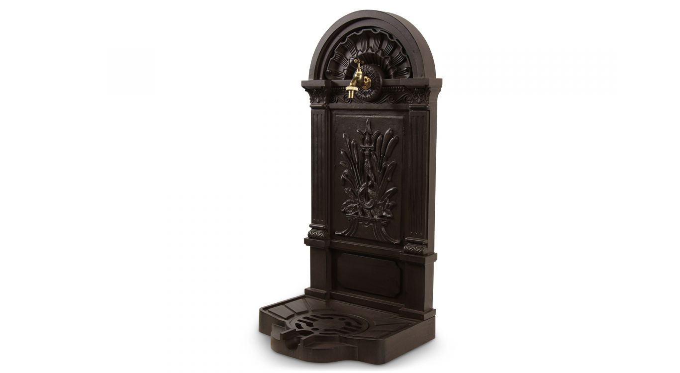 Fontaine de jardin aluminium marron 39x33x73cm