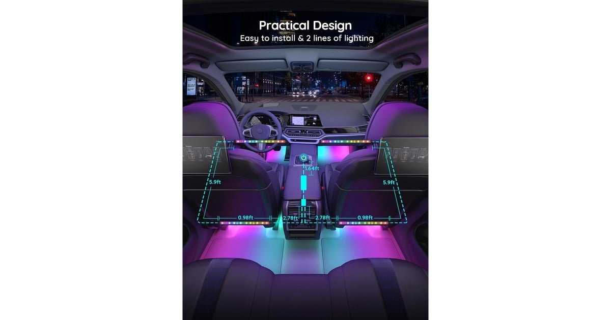 GoveeRGBIC Car LED Strip lights verlichting
