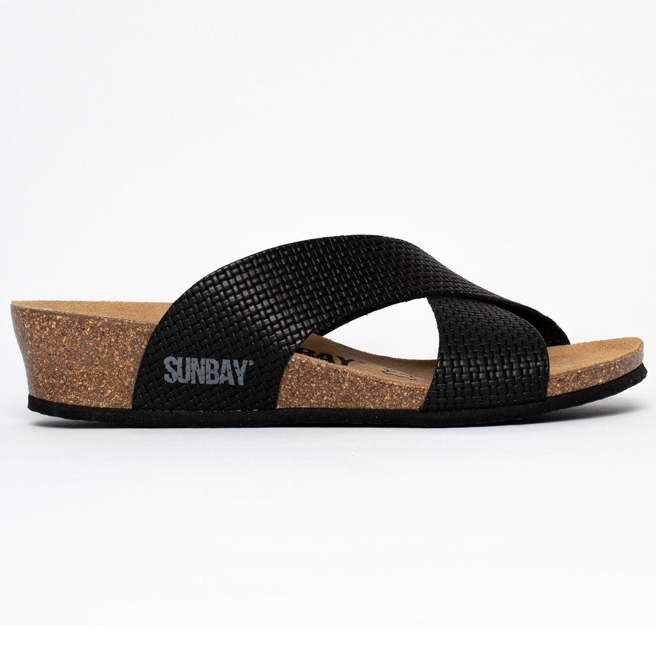 Sunbay Mules compensées Brisbane noires - Talon 4 cm
