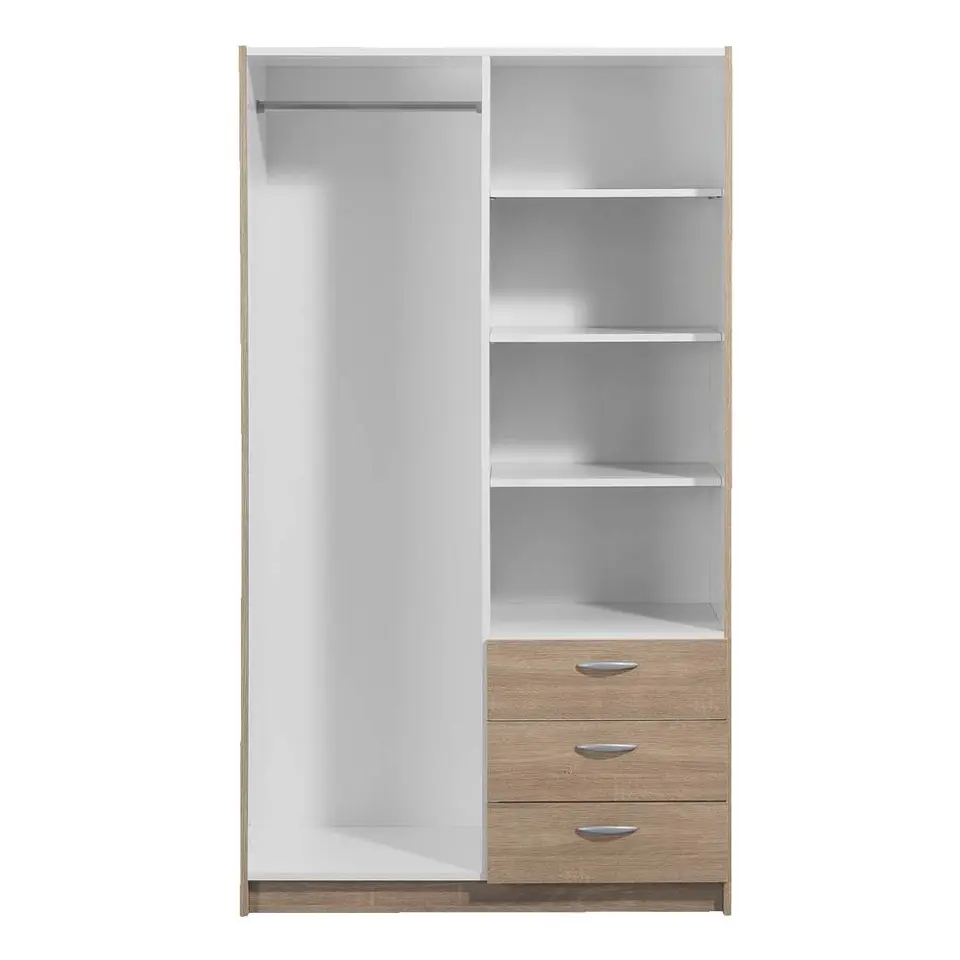 Kledingkast Varia 2-deurs inclusief spiegel - licht eiken - 175x97x50 cm