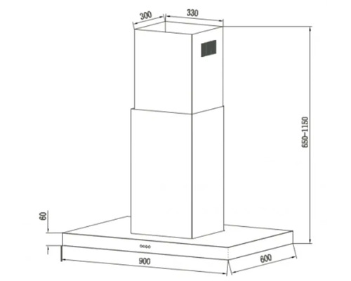 Eilandafzuigkap Candy CMBI970LX DE BxD 90 x 60 cm roestvrij staal
