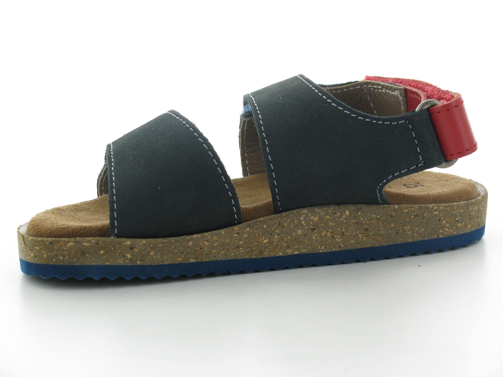 Kickers-694900 Cuir gras Bleu-Rouge