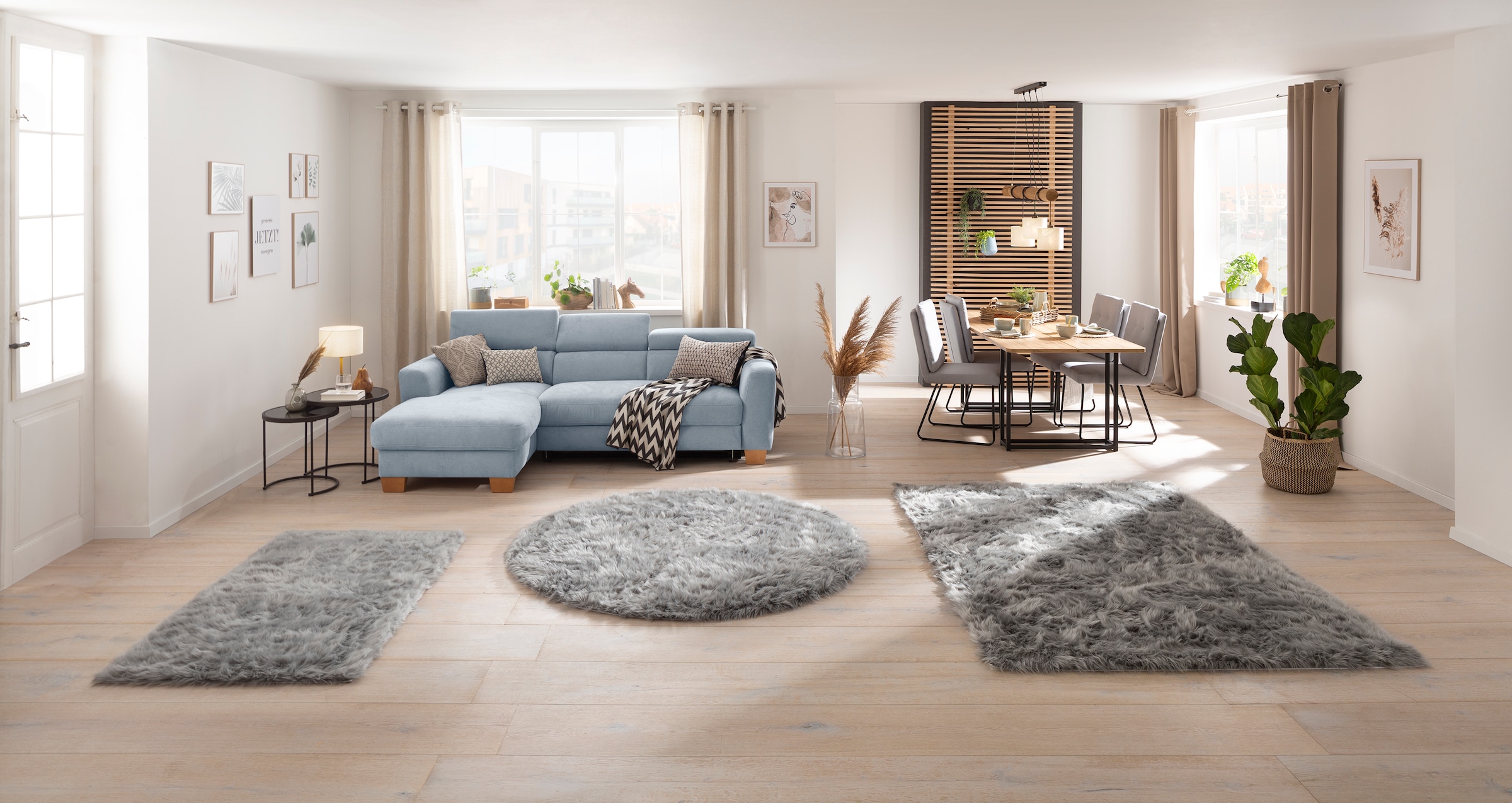 my home Hochflor-Teppich »Valeria, Fellteppich, kuschelig, flauschig« rechteckig 60 mm Höhe Kunstfell, weiche Teppiche, Wohnzimmer, Schlafzimmer, Esszimmer