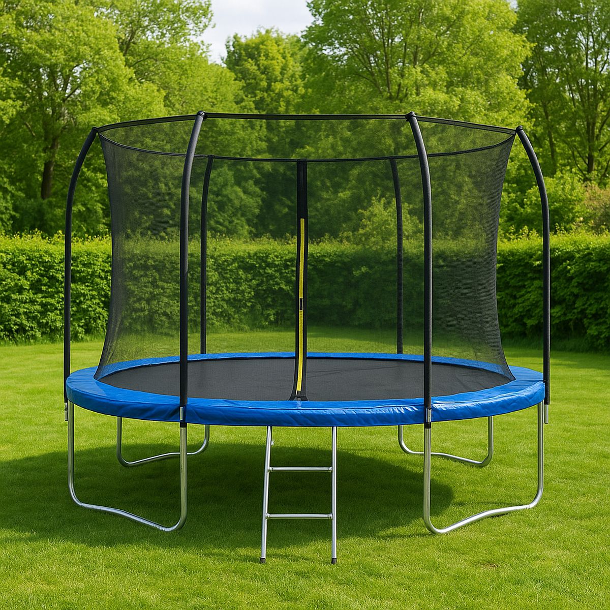 Trampolin mit Sicherheitsnetz Ø305cm Stahl Blau/Schwarz