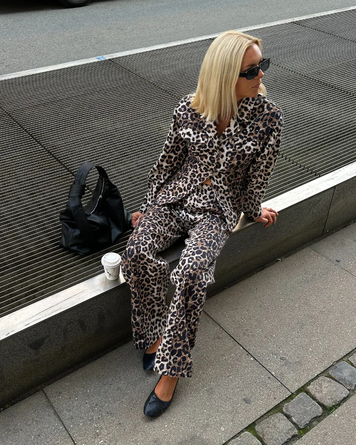 Second Female  Aleo leopard jeans - Kelp