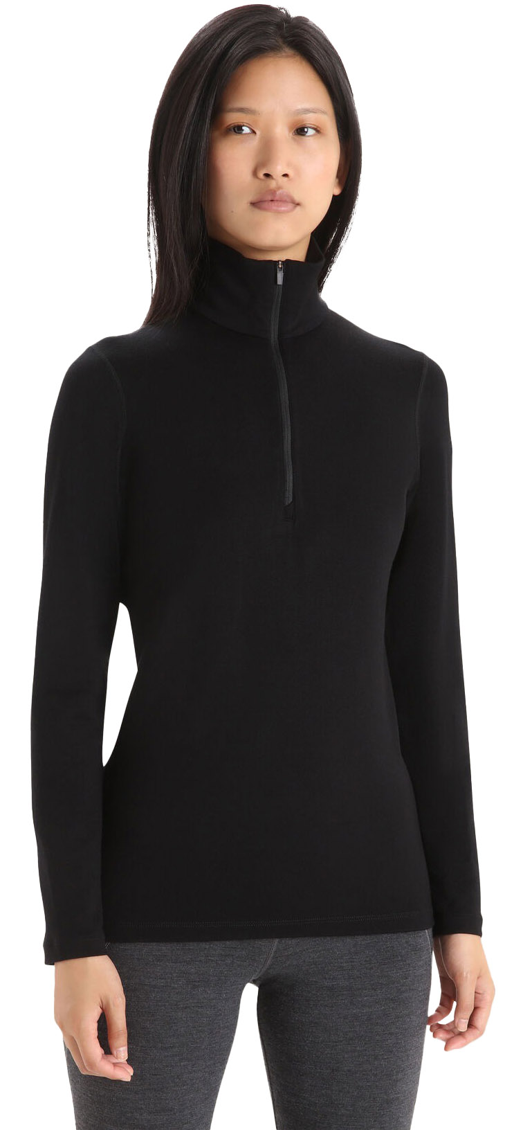 260 Tech LS Half Zip Dame Black