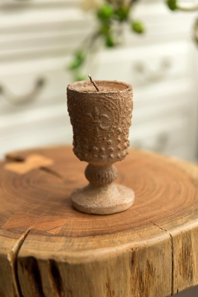Vasenkerze - gold - 12 cm