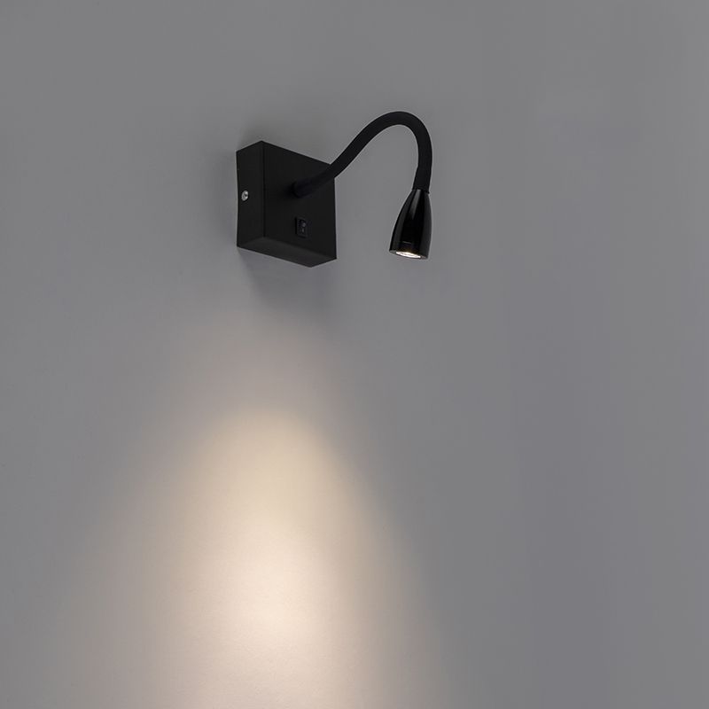 Moderne flexibele wandlamp zwart LED - Flex